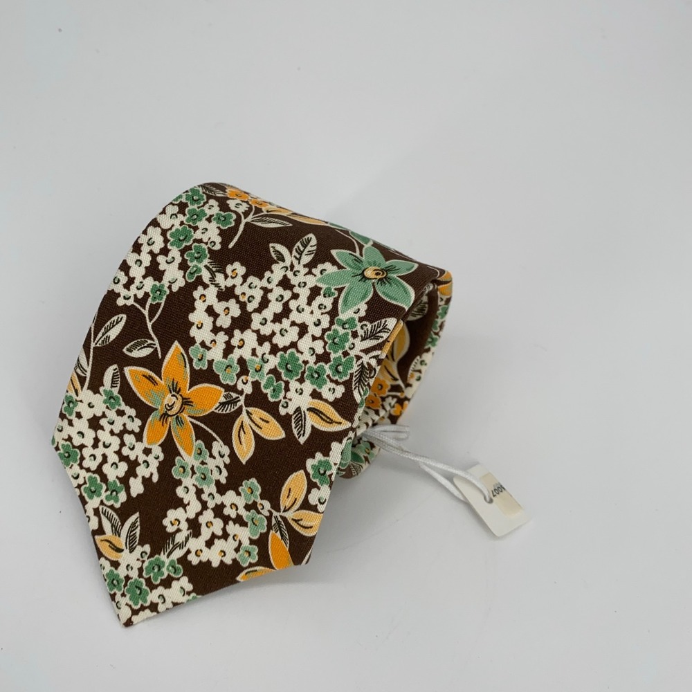 Eton Tie Mens One Size Multi Floral Silk Blend Classic Luxury Necktie Italy Made